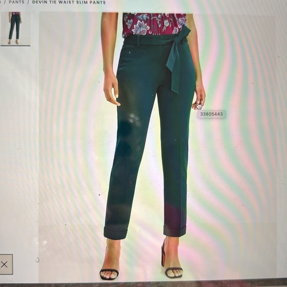 LOFT “The Devin Slim” Tie Waist Slim Pants -Burgundy- Size 10 - Picture 14 of 14